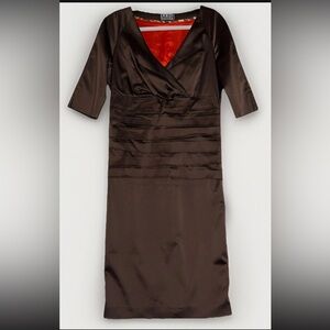 Doris Megger Brown Sheath Dress EU 42 US 10-12 Made In Germany